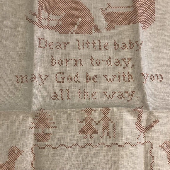 Vintage Embroidery Kit Dear Little Baby New Mother Prayer Jane Snead Samplers - Picture 8 of 9